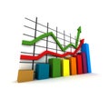 Statistics - multicolor diagram Royalty Free Stock Photo