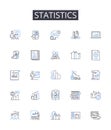 Statistics line icons collection. Probability Theory, Numerical Data, Quantitative Analysis, Metric System, Financial