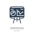 statistics presentation icon in trendy design style. statistics presentation icon isolated on white background. statistics