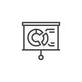 Statistics presentation screen line icon