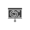 Statistics presentation screen vector icon