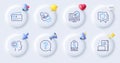 Statistics, Question mark and Writer line icons. For web app, printing. Vector