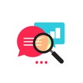 Statistics research icon vector, flat style analysis data with growth graph