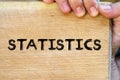 Statistics text concept