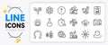 Statistics timer, Calendar graph and Augmented reality line icons. For web app. Vector