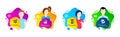 Statistics timer, Smartphone buying and Chemistry lab icons set. Loyalty tags sign. Vector