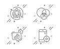 Statistics timer, Teamwork and Euler diagram icons set. Seo phone sign. Vector