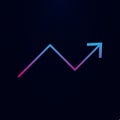 Statistics up arrow nolan icon. Simple thin line, outline vector of online and web icons for ui and ux, website or mobile Royalty Free Stock Photo