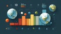 Statistics and Visual Data on Climate Change Impact With Globes and Graphical Representations Highlighting Global Royalty Free Stock Photo