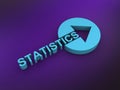 statistics word on purple Royalty Free Stock Photo