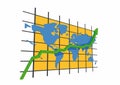 Statistics - worldmap Royalty Free Stock Photo