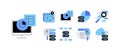 Data analysis, research and statistics. Infographic elements. Set of icons Royalty Free Stock Photo