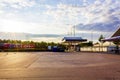 Statoil gas station in sunrise in Sweden Royalty Free Stock Photo