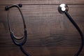 Statoscope over brown wooden table Royalty Free Stock Photo