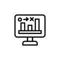 Stats, computer concept line icon. Simple element illustration. Stats, computer concept outline symbol design from Business