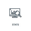 stats icon vector from seo collection. Thin line stats outline icon vector illustration. Linear symbol for use on web and mobile Royalty Free Stock Photo