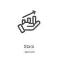 stats icon vector from teamwork collection. Thin line stats outline icon vector illustration. Linear symbol for use on web and Royalty Free Stock Photo