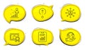 Stats, Networking and Report document icons set. Swipe up sign. Vector