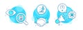 Stats, Networking and Report document icons set. Swipe up sign. Vector