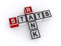 Stats rank word block on white Royalty Free Stock Photo