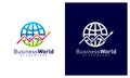 Stats World logo design vector, Colorful World logo design template, Icon symbol