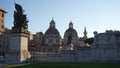 Statua LAzionebdi Francesco Jerace on background of Church of Santa Maria di Loreto - Chiesa Santa Maria di Loreto with