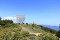 Statua San Michele on top of sardinian mountain landscape near Biddamanna IstrisÃ ili Villagrande Strisaili Arzana, Italy