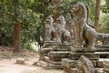 Statuary at temple at Angkor Wat, Cambodia