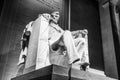 The statue of Abraham Lincoln sitting in a chair at Lincoln Memorial in Washington Royalty Free Stock Photo