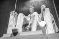 The statue of Abraham Lincoln sitting in a chair at Lincoln Memorial in Washington Royalty Free Stock Photo