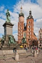 Statue of Adam Mickiewicz in Krakow, Poland