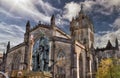 Statue of Adam Smith and the Sir Giles Cathedral on the Royal Mi