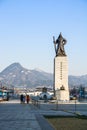 Statue of Admiral Yi Sun-shin in Soeul Royalty Free Stock Photo