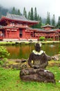 A statue is adorned with leis Royalty Free Stock Photo