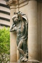 Statue adorns the building Royalty Free Stock Photo