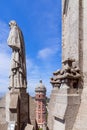 The statue adorns the facade of the Temple Sacred Heart of Jesus on Tibidabo in Barcelona Royalty Free Stock Photo