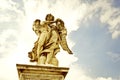 The statue of Aelian Bridge in Rome Royalty Free Stock Photo