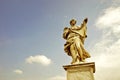 The statue of Aelian Bridge in Rome Royalty Free Stock Photo