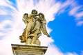 The statue of Aelian Bridge in Rome Royalty Free Stock Photo