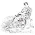 Statue of Agrippina, vintage engraving Royalty Free Stock Photo