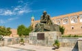 Statue of Al-Khwarizmi in front of Itchan Kala in Khiva, Uzbekistan