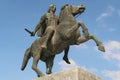 Statue of Alexander the Great at the seafront of Thessaloniki Royalty Free Stock Photo