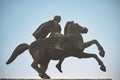 Statue of Alexander the Great at sunset. Thessaloniki city, Greece Royalty Free Stock Photo