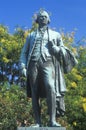 Statue of Alexander Hamilton overlooking the Great Falls in Paterson, New Jersey Royalty Free Stock Photo