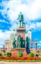 Statue of Alexander II in Senaatintori Senate square in Helsinki, Finland ...IMAGE