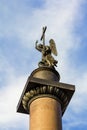 Statue on the Alexandria column on Palace Square .Saint- Petersburg. Russia Royalty Free Stock Photo