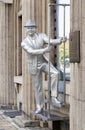 Statue of american actor of serbian descent Karl Malden , in front of Yugoslav film archive