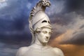 Statue of ancient Athens statesman Pericles. Head in helmet Greek ancient sculpture of warrior. Royalty Free Stock Photo