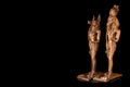 Statue of ancient Egyptian god Anubis in black Royalty Free Stock Photo