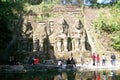 statue of ancient gods in temple (replica in hong kongs park)